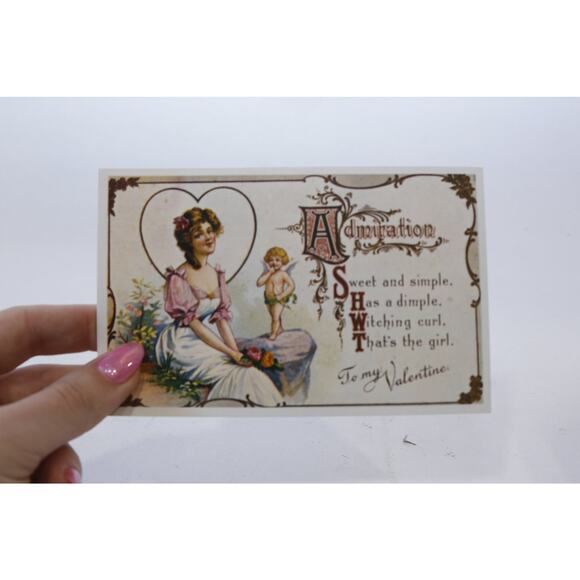 To My Valentine, Admiration, Short Poem, Rare Postcard, Unused, Color Picture, - Picture 1 of 2